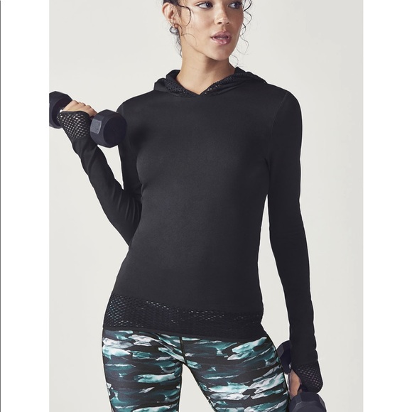 Fabletics Megan Seamless Hoodie Black - Picture 1 of 8